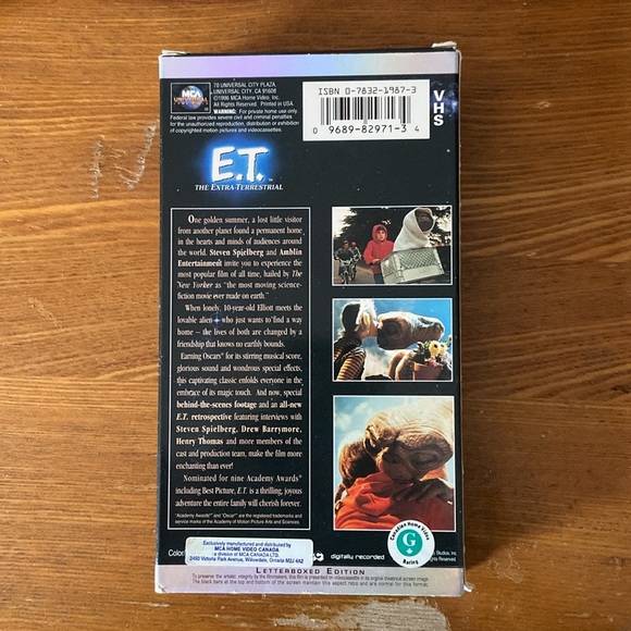 E.T The Extra-Terrestrial - Letterboxed Edition VHS tape - Picture 2 of 4